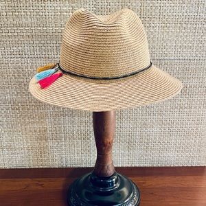 🌟2xHPHP🌟NWOT Bohemian Tassel Paper Straw Fedora by Sonoma OSFM